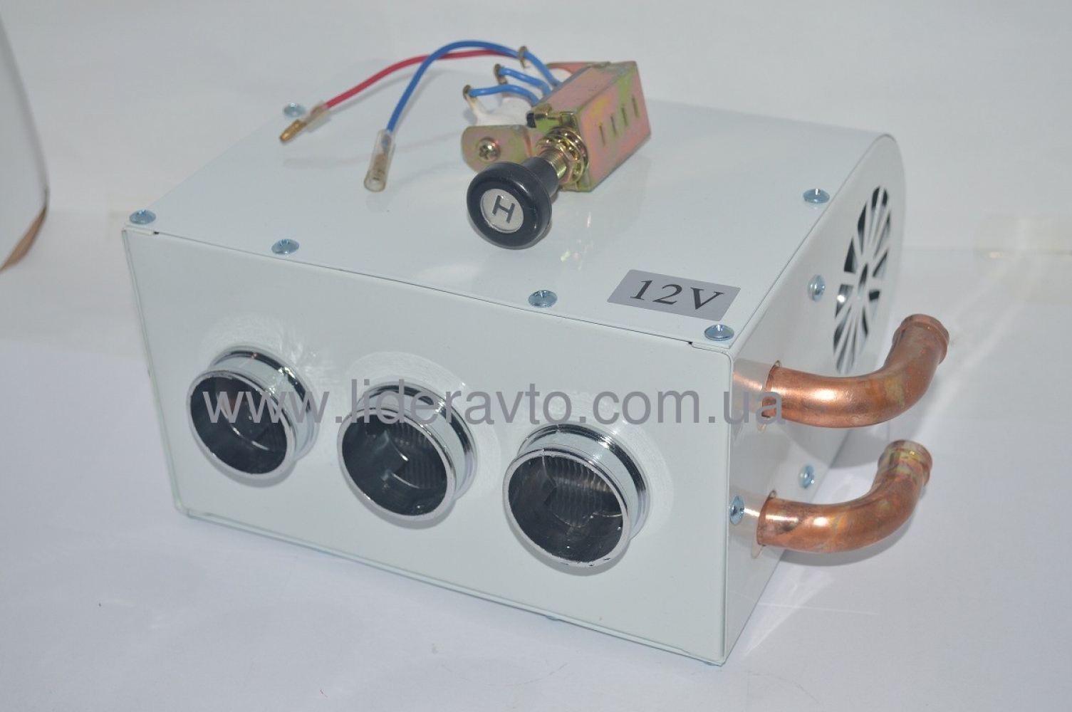 Обігрівач (пічка) салону 12в 3 сопла металевий корпус