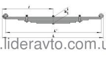 Ресора задня БОГДАН А-091, А-092, АТАМАН, Isuzu NQR 6-ти листова з втулками